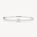 Asscher Cut Diamond Pavé Solitaire Bangle
