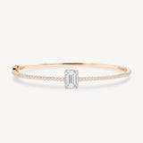 Emerald Cut Diamond Pavé Solitaire Bangle