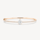 Pear Cut Diamond Pavé Solitaire Bangle