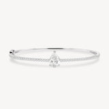 Pear Cut Diamond Pavé Solitaire Bangle