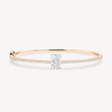Radiant Cut Diamond Pavé Solitaire Bangle