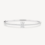 Radiant Cut Diamond Pavé Solitaire Bangle