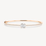 Round Cut Diamond Pavé Solitaire Bangle