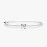 Round Cut Diamond Pavé Solitaire Bangle