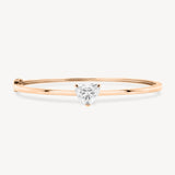 Heart Shaped Diamond Solitaire Bangle