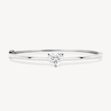 Heart Shaped Diamond Solitaire Bangle