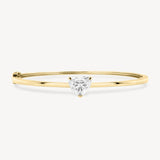Heart Shaped Diamond Solitaire Bangle