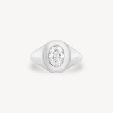 Oval Cut Diamond Signet Ring