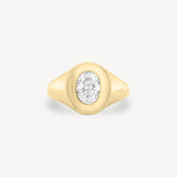 Oval Cut Diamond Signet Ring