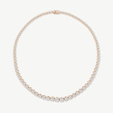 20.00 CTW Graduated Round Cut Diamond Tennis Necklace in Enlargement Setting