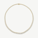 20.00 CTW Graduated Round Cut Diamond Tennis Necklace in Enlargement Setting