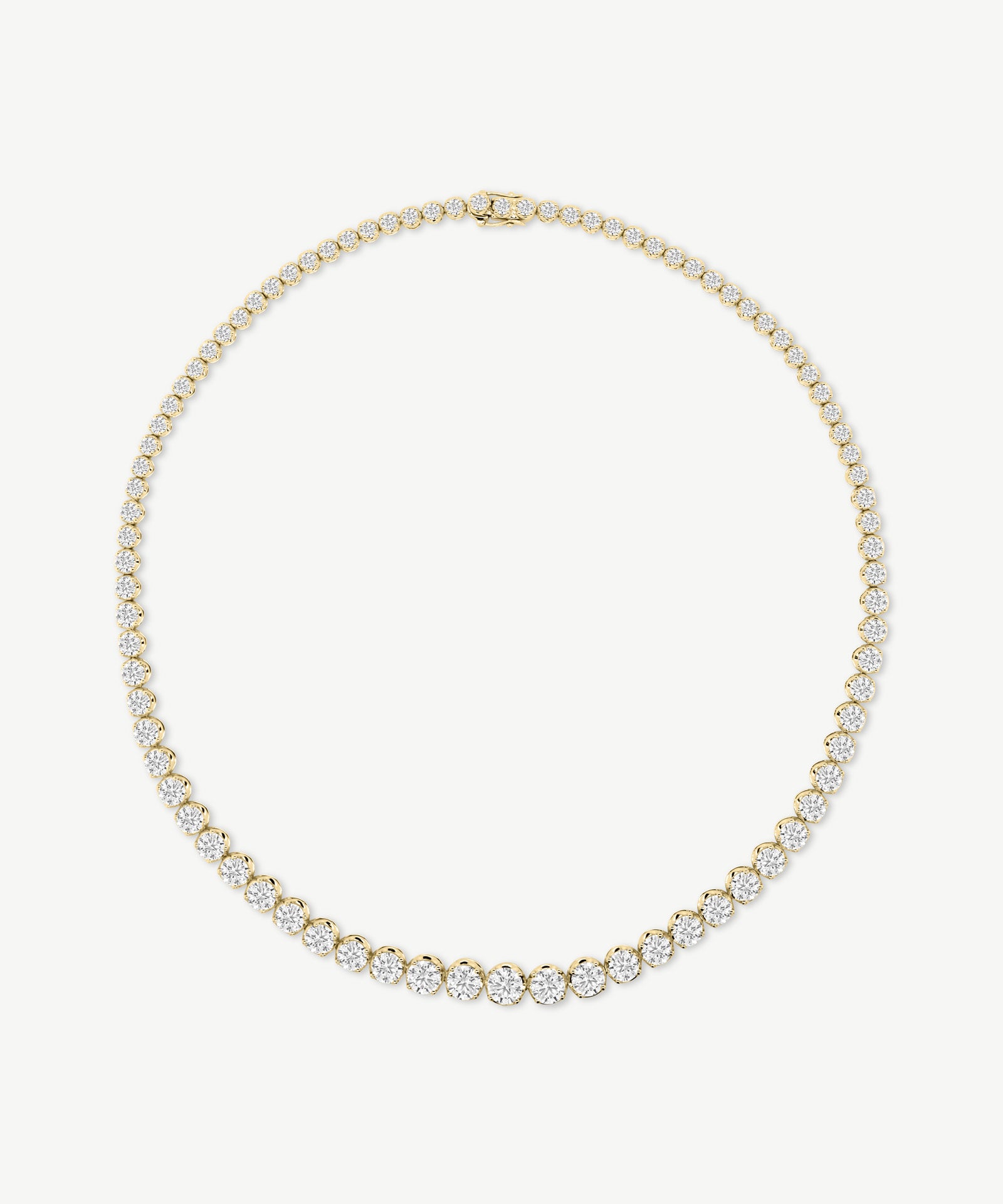 20.00 CTW Graduated Round Cut Diamond Tennis Necklace in Enlargement Setting