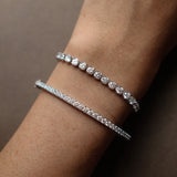Round Cut Diamond Half Tennis Bangle