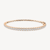 Round Cut Diamond Half Tennis Bangle