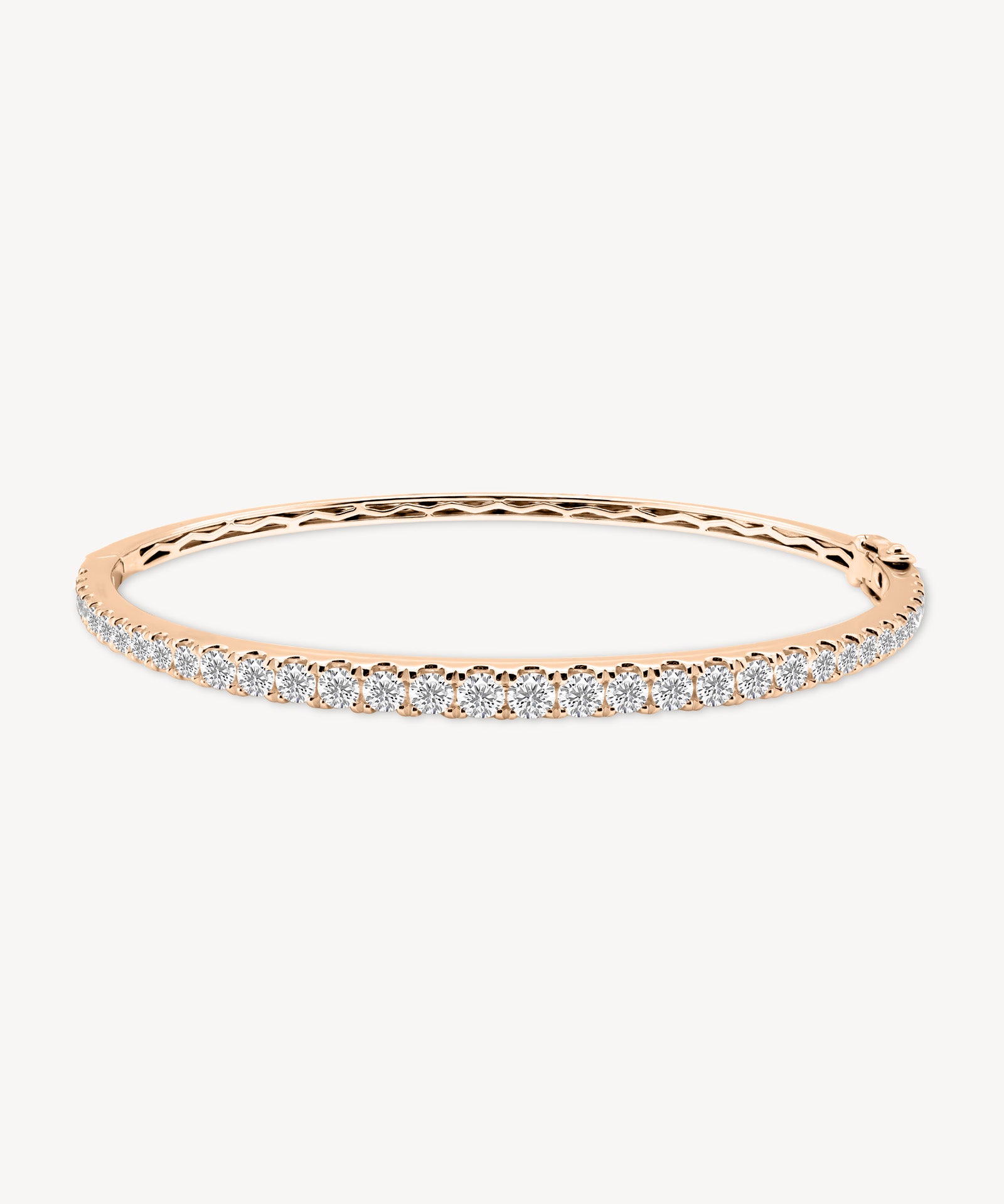 Round Cut Diamond Half Tennis Bangle