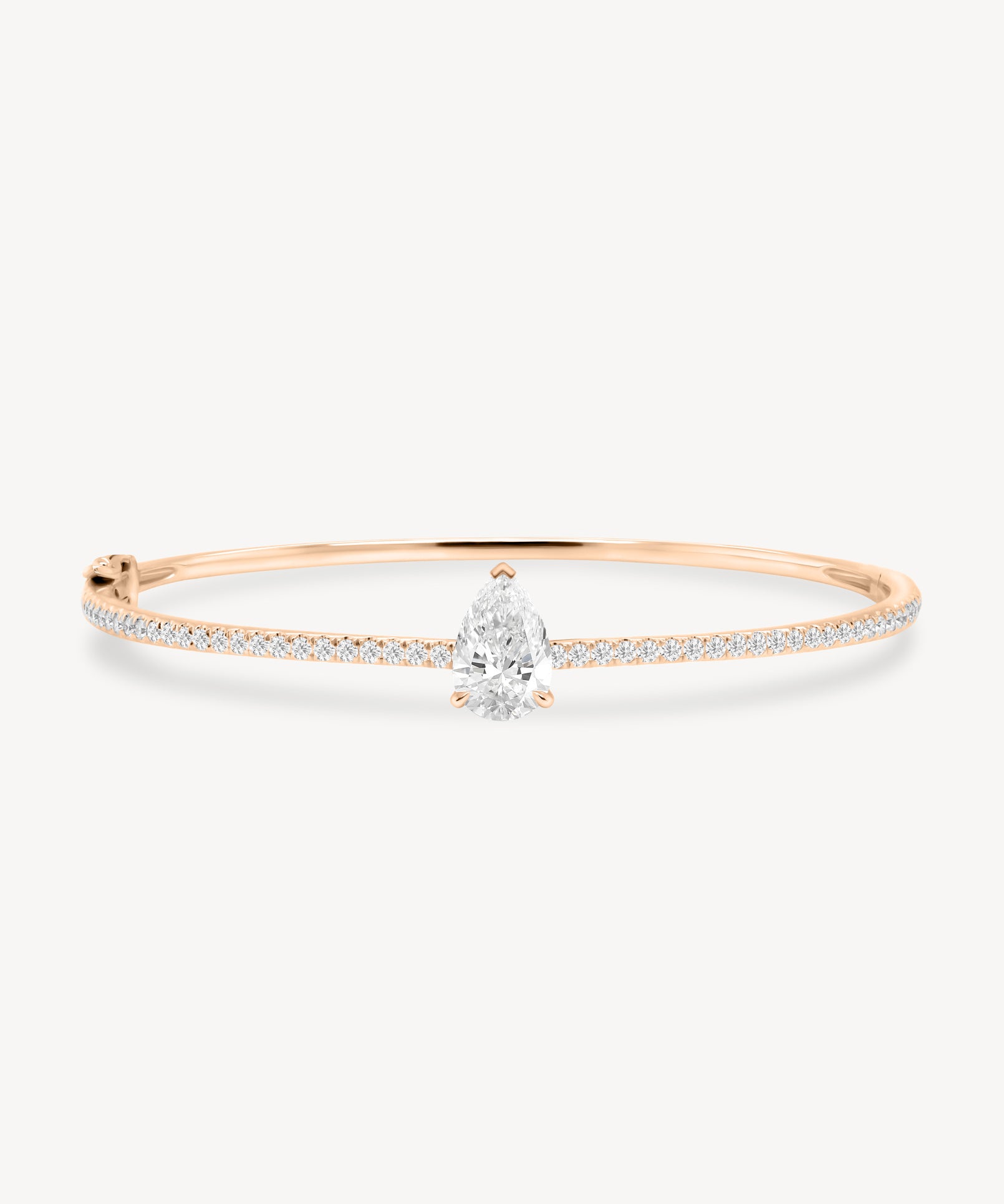 Pear Cut Diamond Pavé Solitaire Bangle