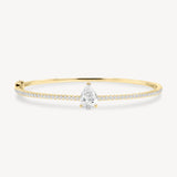 Pear Cut Diamond Pavé Solitaire Bangle
