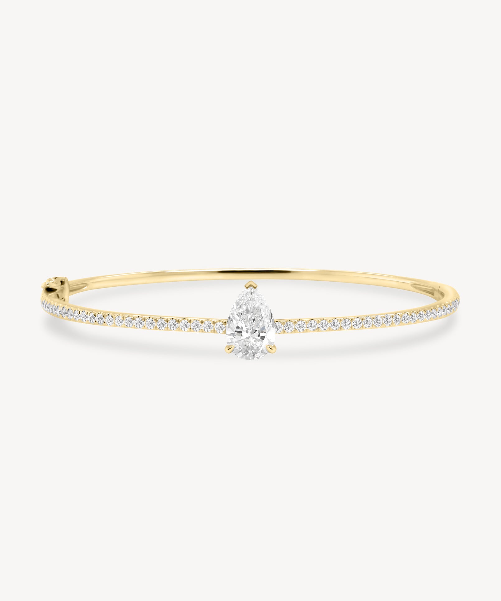 Pear Cut Diamond Pavé Solitaire Bangle