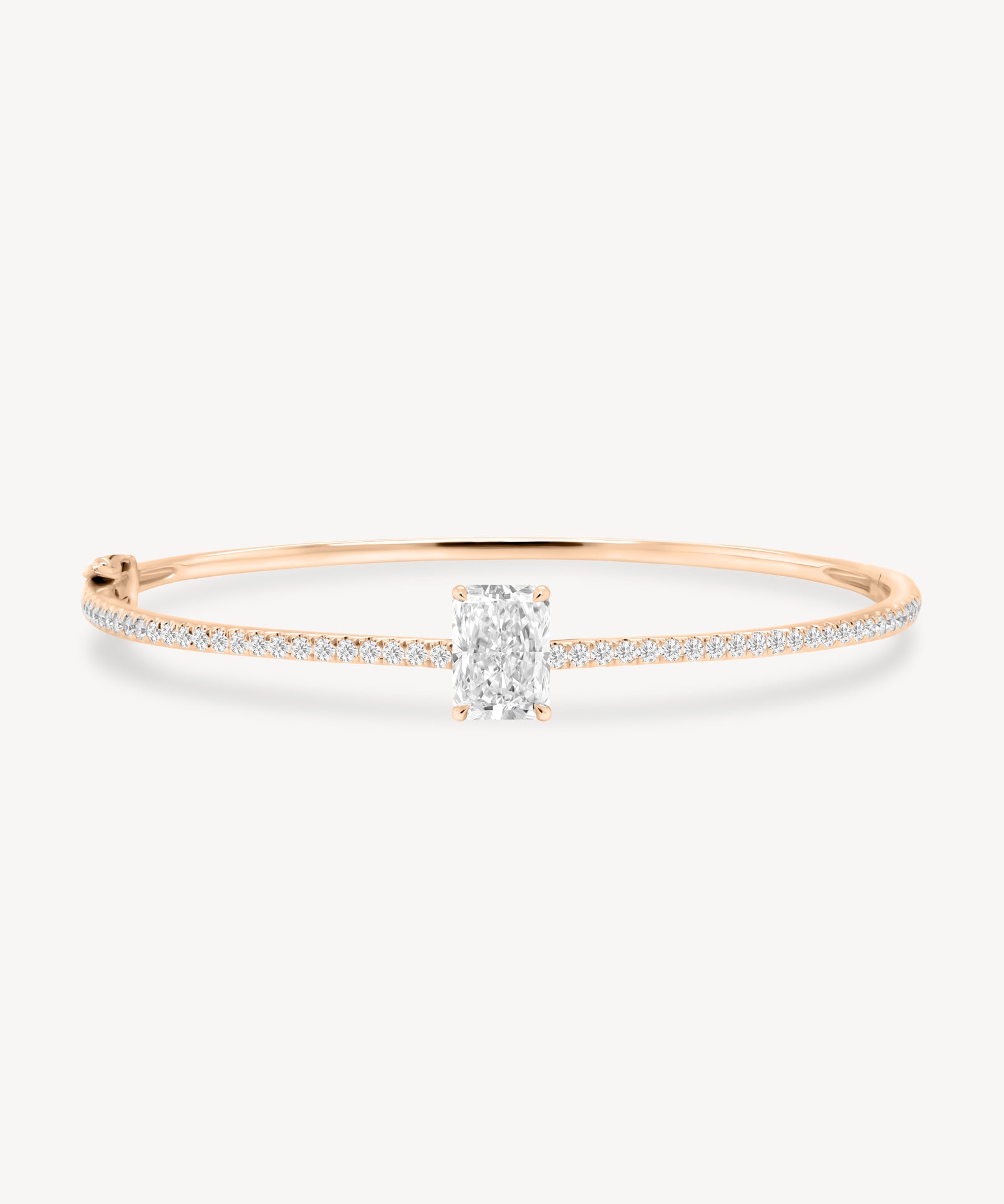 Radiant Cut Diamond Pavé Solitaire Bangle