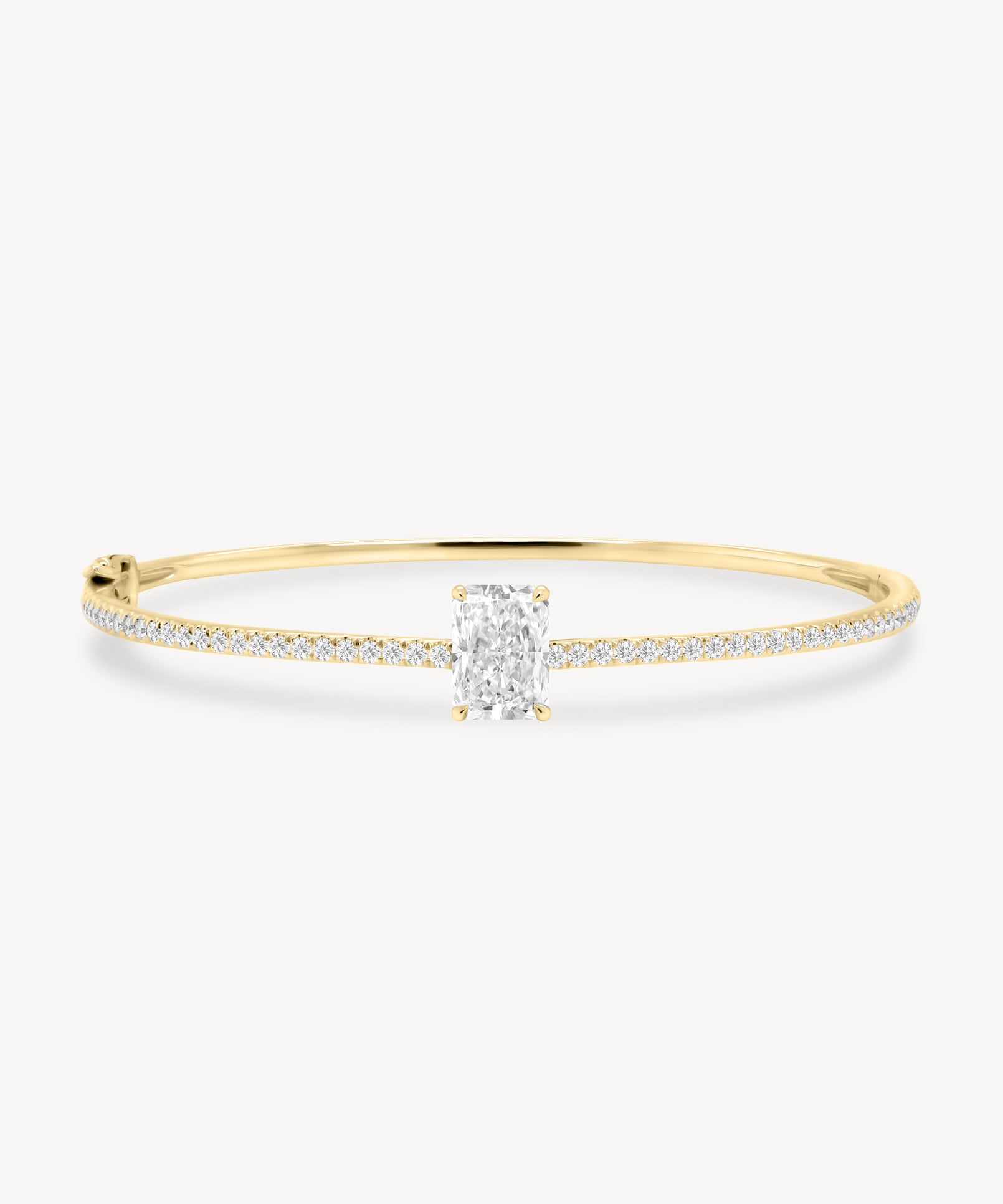 Radiant Cut Diamond Pavé Solitaire Bangle