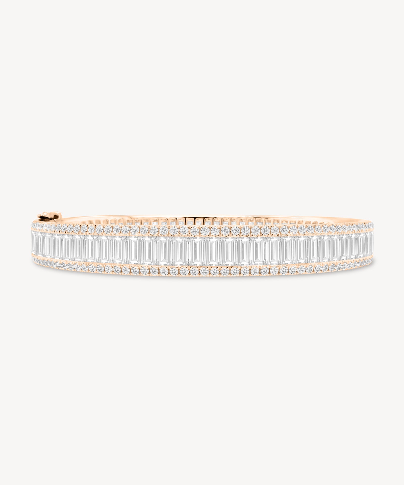 Baguette and Round Cut Diamond Eternity Bangle