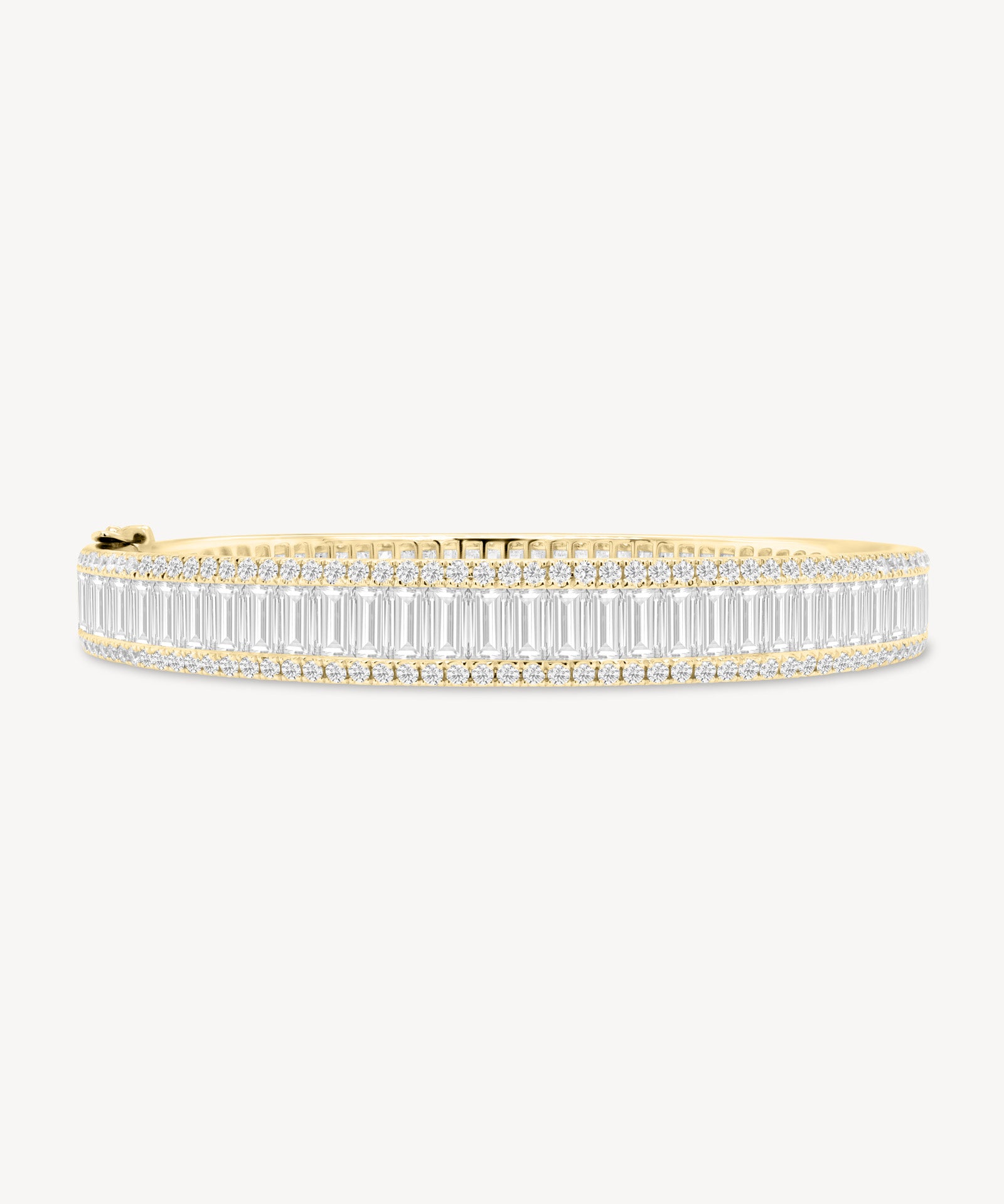 Baguette and Round Cut Diamond Eternity Bangle