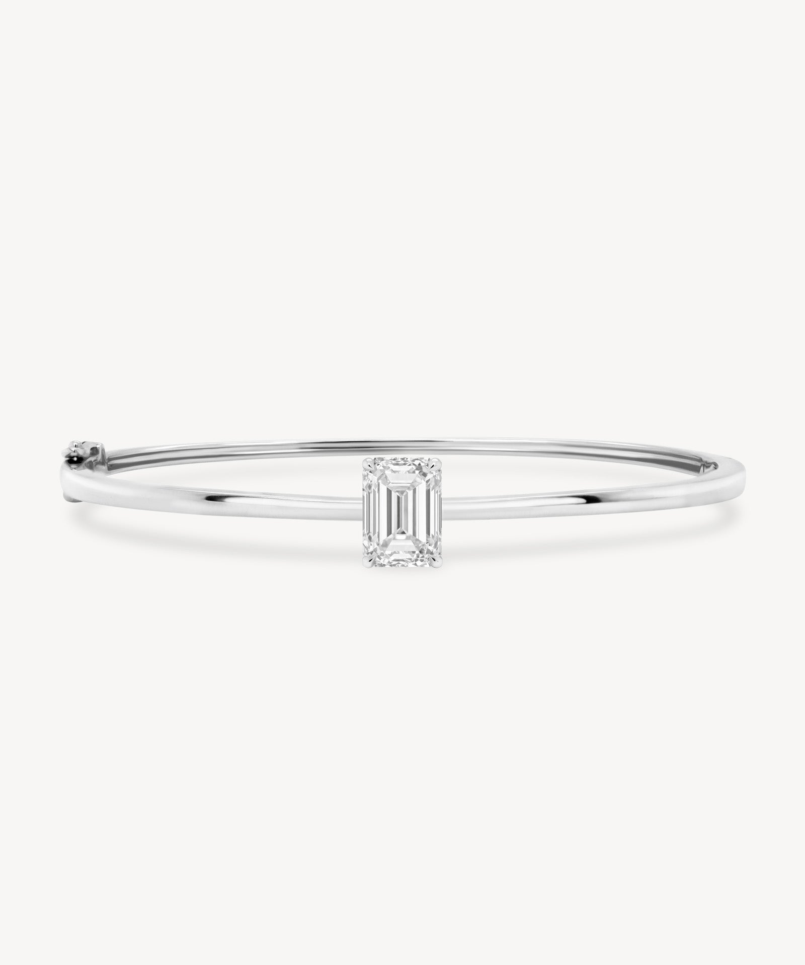 Emerald Cut Diamond Solitaire Bangle