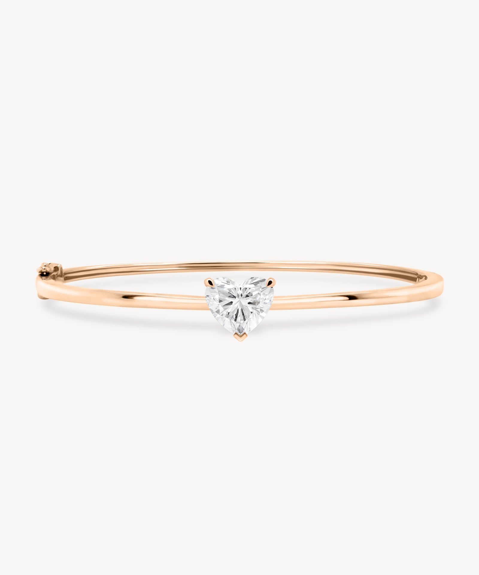 Heart Shaped Diamond Solitaire Bangle