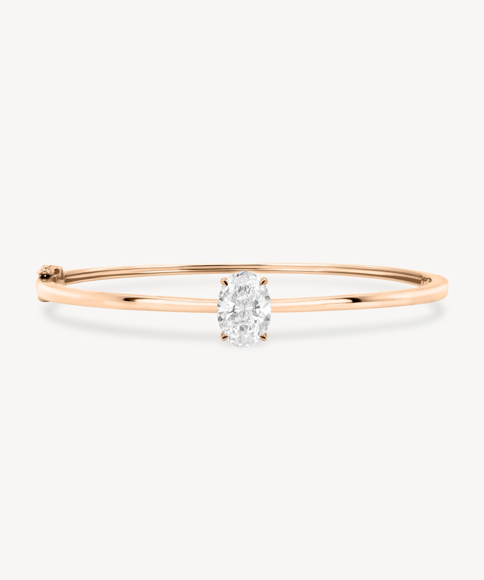 Oval Cut Diamond Solitaire Bangle