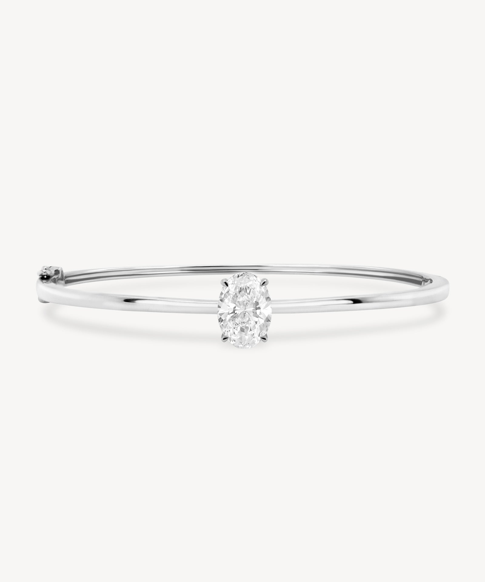 Oval Cut Diamond Solitaire Bangle