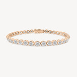 Round Cut Diamond Tennis Bracelet in Enlargement Setting
