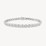 Round Cut Diamond Tennis Bracelet in Enlargement Setting