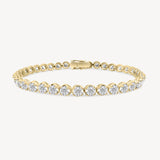 Round Cut Diamond Tennis Bracelet in Enlargement Setting