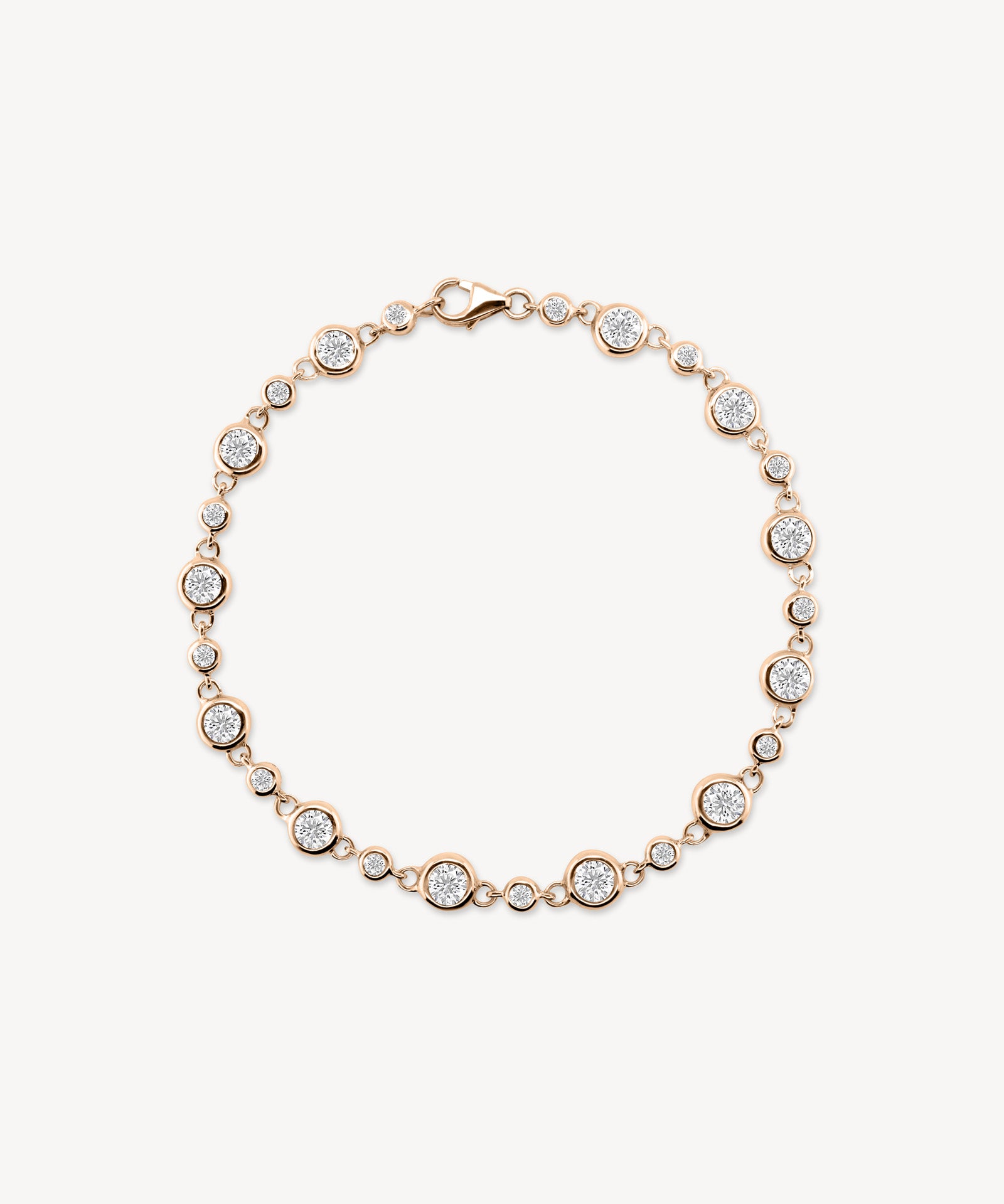 Round Cut Diamond Bezel Station Bracelet