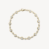 Round Cut Diamond Bezel Station Bracelet
