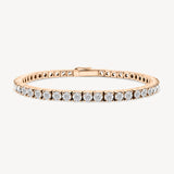 Round Cut Diamond Tennis Bracelet in Heavy Gold Setting