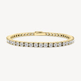 Round Cut Diamond Tennis Bracelet in Heavy Gold Setting