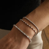 Alternating Baguette and Round Cut Diamond Bracelet