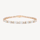 Alternating Baguette and Round Cut Diamond Bracelet