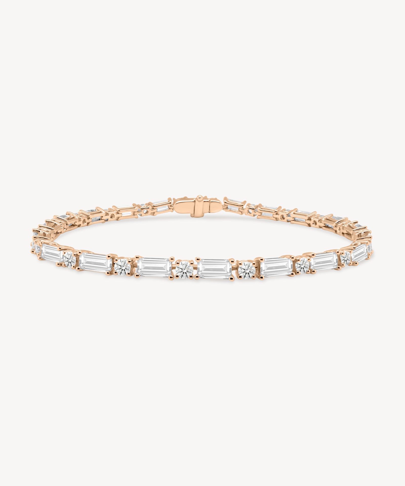 Alternating Baguette and Round Cut Diamond Bracelet