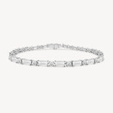Alternating Baguette and Round Cut Diamond Bracelet