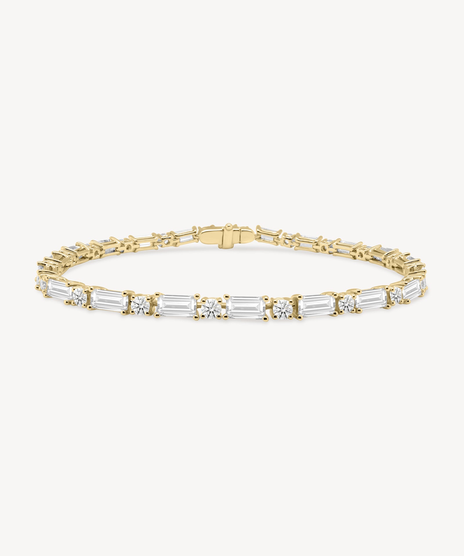 Alternating Baguette and Round Cut Diamond Bracelet
