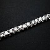 Triple Row Round Cut Diamond Tennis Bracelet