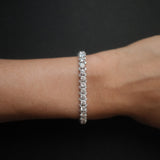 Triple Row Round Cut Diamond Tennis Bracelet