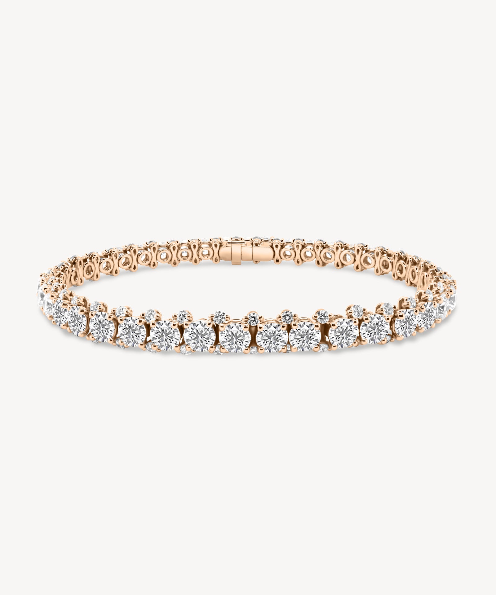 Triple Row Round Cut Diamond Tennis Bracelet