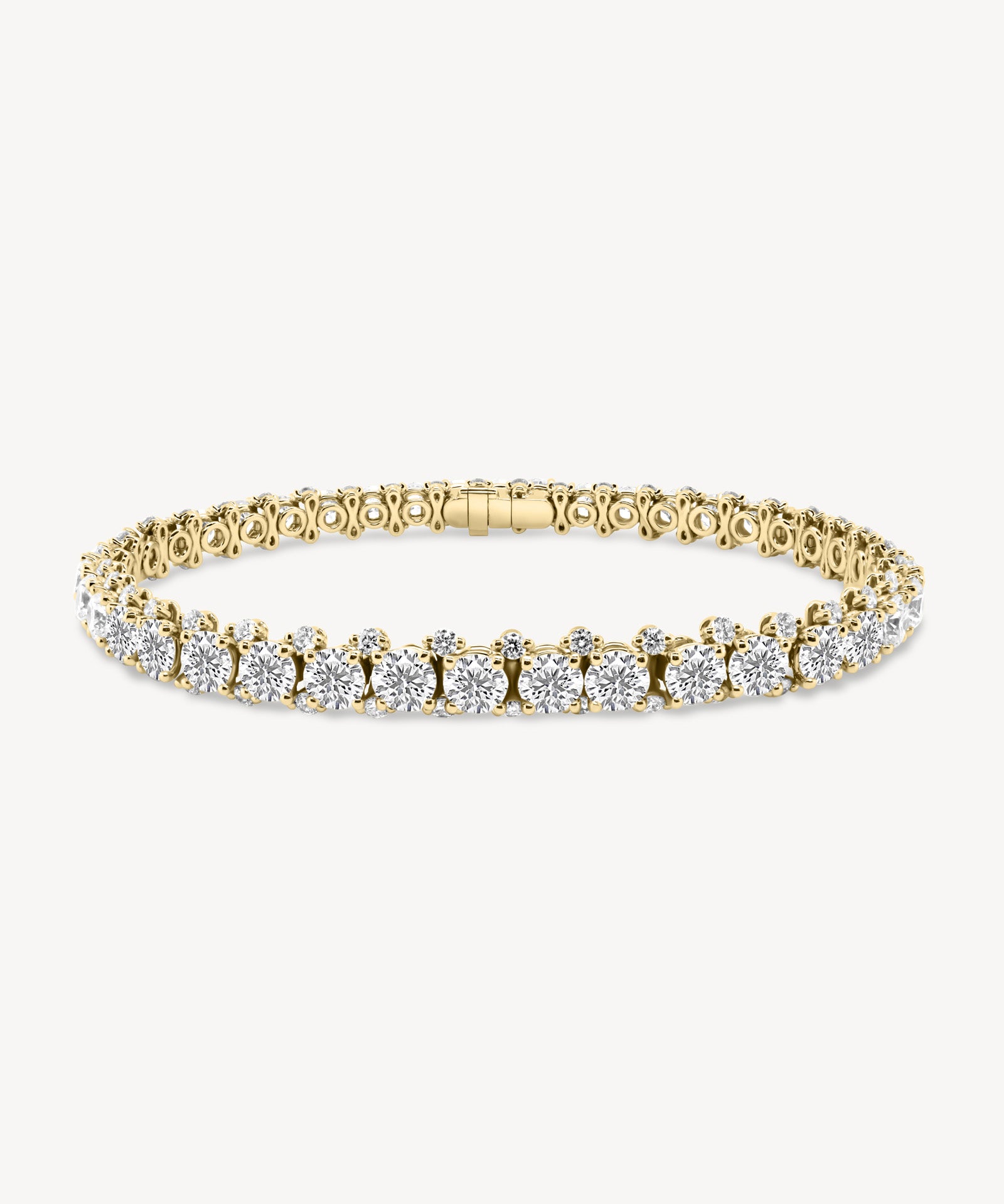 Triple Row Round Cut Diamond Tennis Bracelet