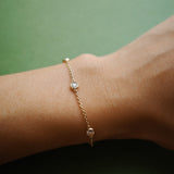 Round Cut Diamond Station Bracelet