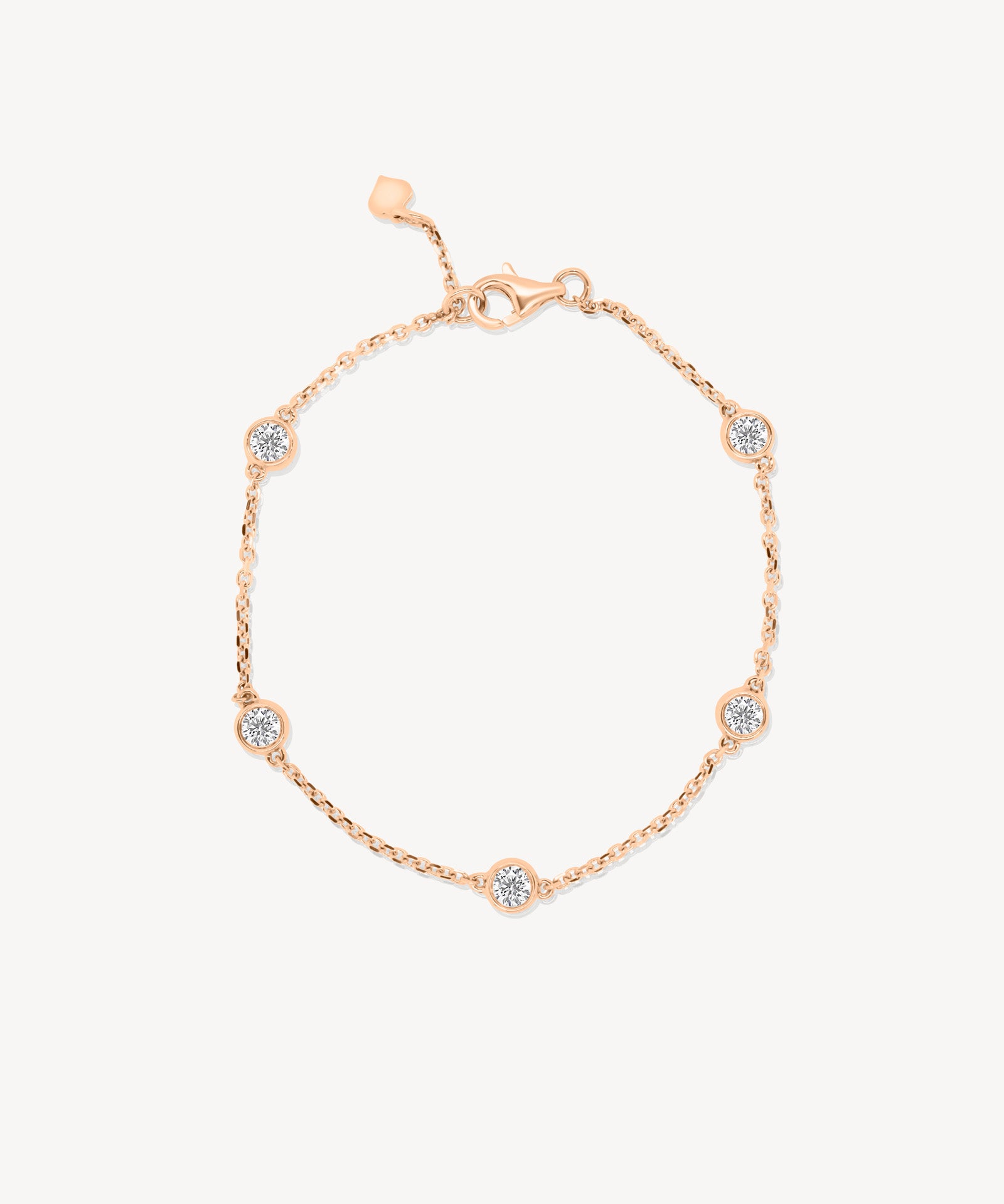 Round Cut Diamond Station Bracelet