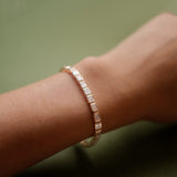 Emerald Cut Diamond Bezel Tennis Bracelet