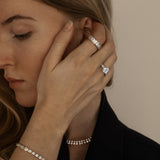 Emerald Cut Diamond Bezel Tennis Bracelet